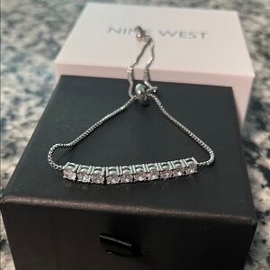 Nine West Silver Bracelet with Sparkling Stones